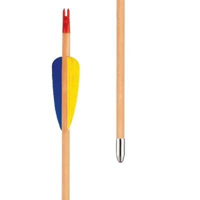 EK Archery 'Natural Feather' Wooden Arrows 28" - 3 Pack - Image 2