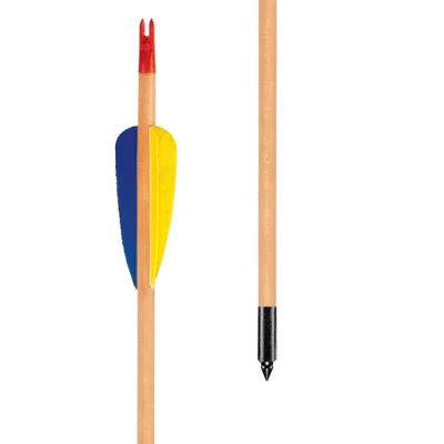 EK Archery 'Natural Feather' Wooden Arrows 32" - 3 Pack - Image 2